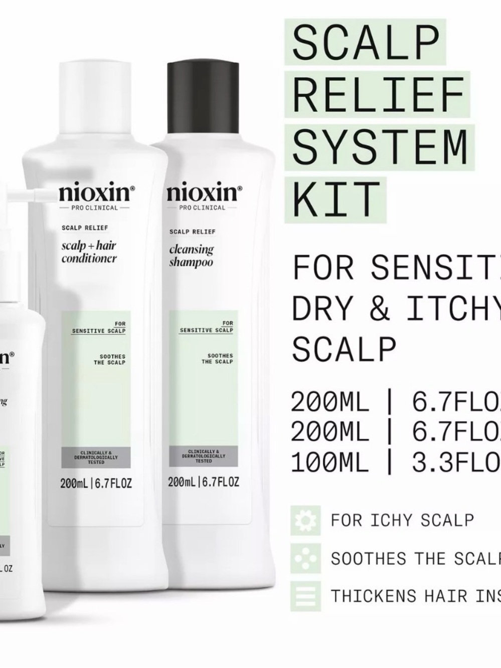 Nioxin Pro Clinical Scalp Relief Shampoo Set - White/Green - Picture 4 of 5